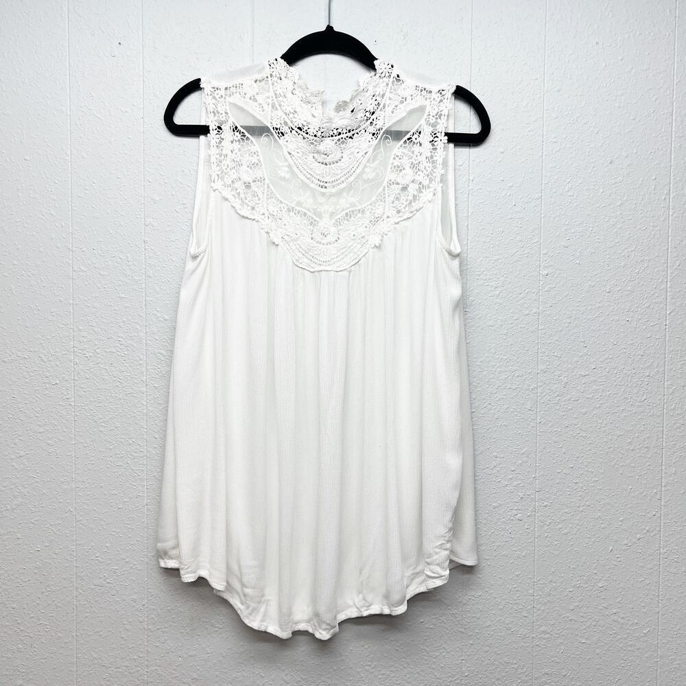 Torrid Crochet Mesh Gauzy White Top Womens 1X Relaxed Angelcore Boho Beachy